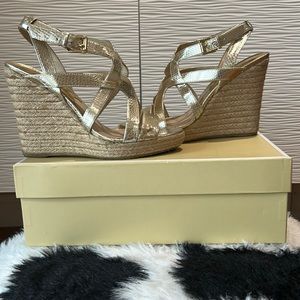 Michael KORS palm beach Espadrille Gold 8.5 M